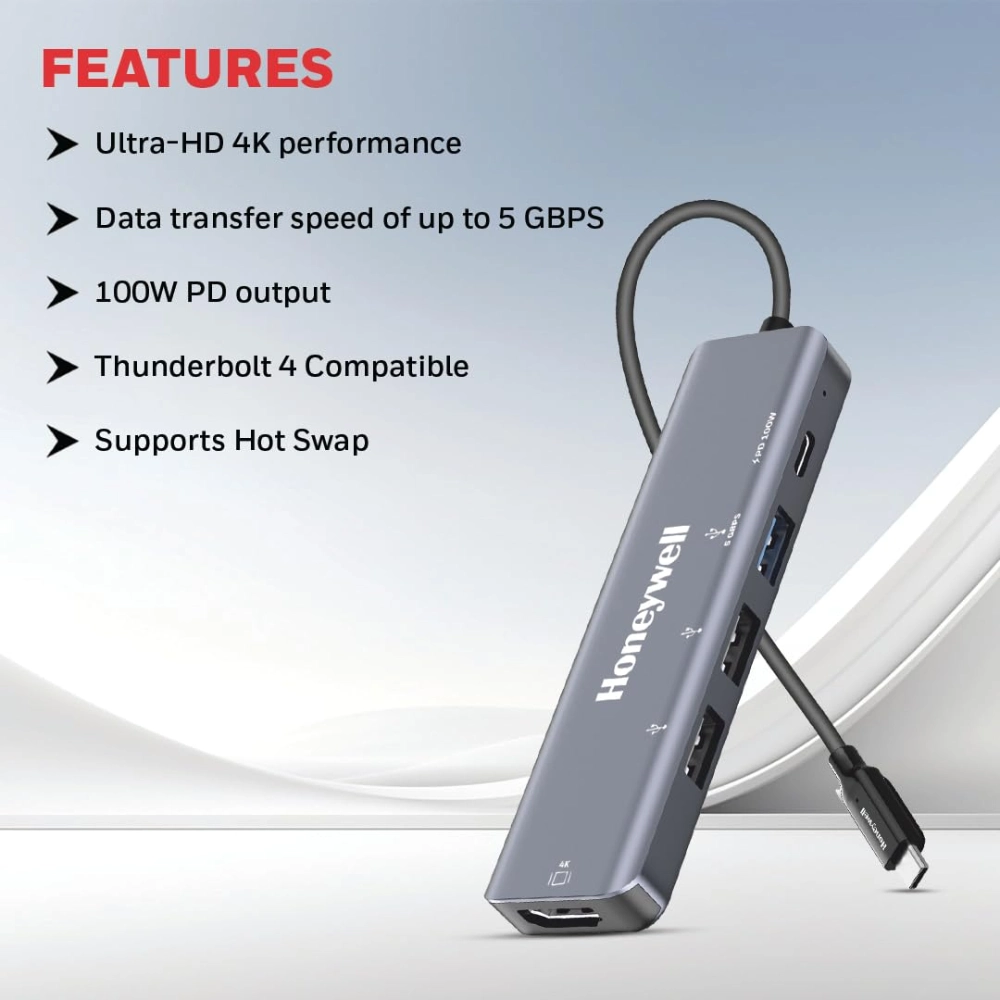 Honeywell Type C Docking Station 5 in 1 (USB | Type C | HDMI) (Open Box) view 2